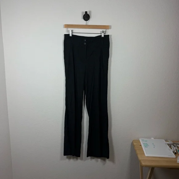 Maeve Anthropologie The Naomi Linen Wide-Leg Flare Pants in Black Size 6 - Picture 10 of 15